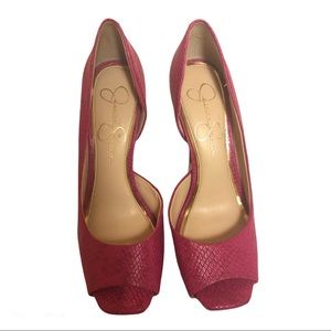 Jessica Simpson Josette Pink Open Toe Heel Sz 8.5
